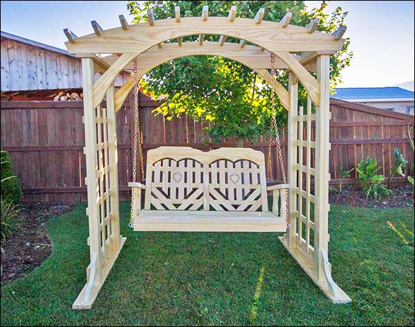 Treated Pine Heartback Porch Swing