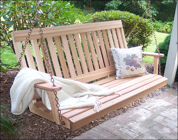 4' Red Cedar English Garden Porch Swing