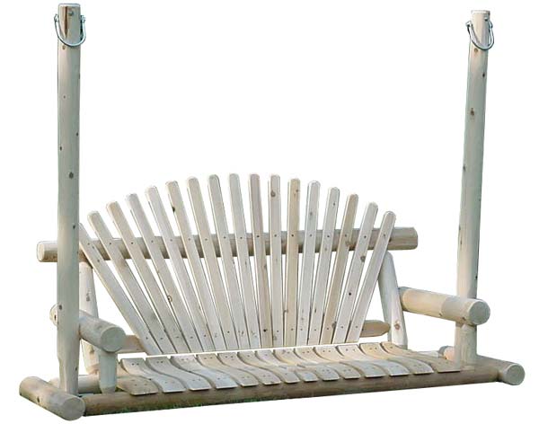 4' White Cedar Unstained Love Seat Swing