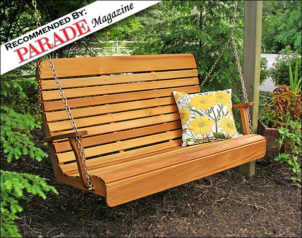 4 Foot Red Cedar Royal Highback Porch Swing with Stain