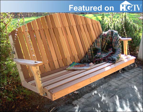 4 Foot Red Cedar Blue Mountain Fanback Porch Swing