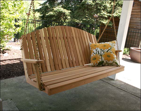 Red Cedar Blue Mountain Fanback Porch Swing