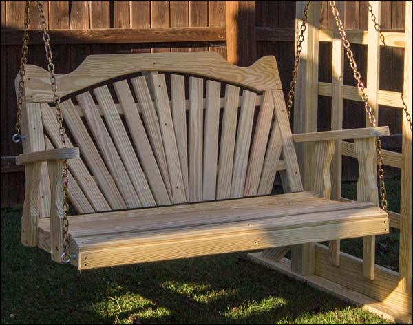 Treated Pine Fanback Porch Swing