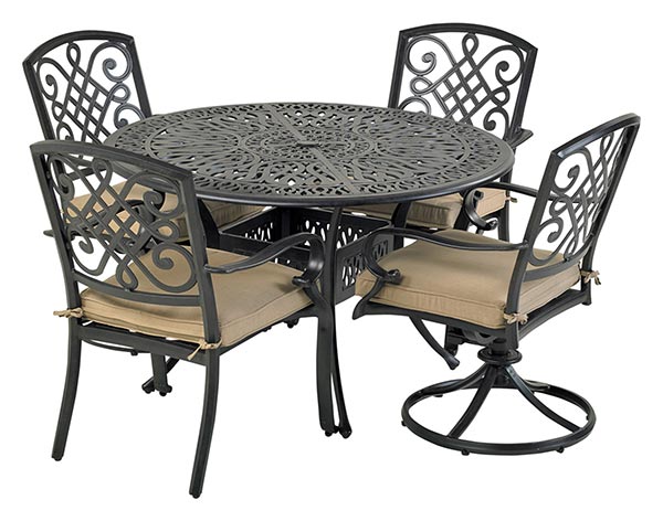 Aluminum 5 Pc. Dining Set - 48" Round Table