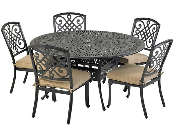 Aluminum 6 Pc. Dining Set - 60" Round Table