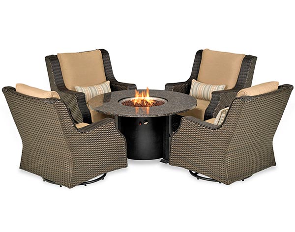 Wicker 5 Pc. Fire Chat Set