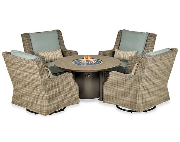 Wicker 5 Pc. Fire Chat Set