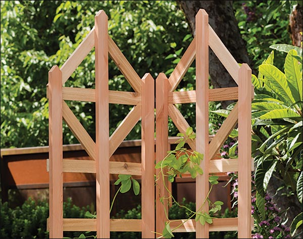 Red Cedar Art Deco Freestanding Trellis