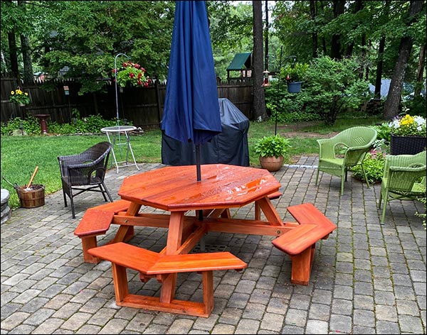 Red Cedar Octagon Walk-In Picnic Table