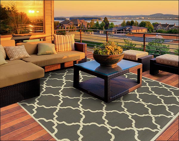 Riviera Lattice Rug - Grey