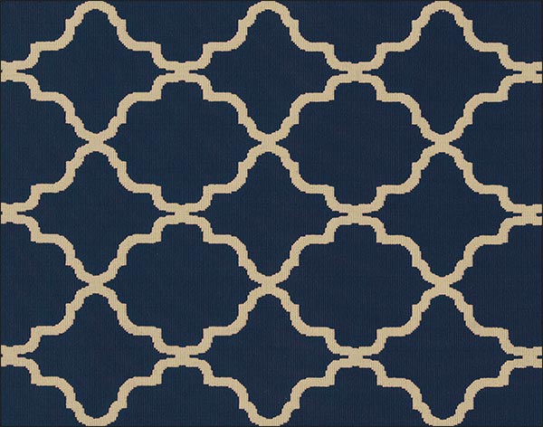 Riviera Lattice Rug - Navy