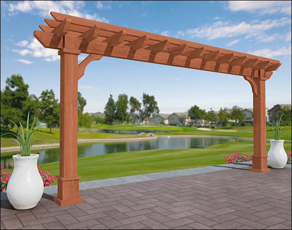 Rough Cut Cedar In-Line Pergolas