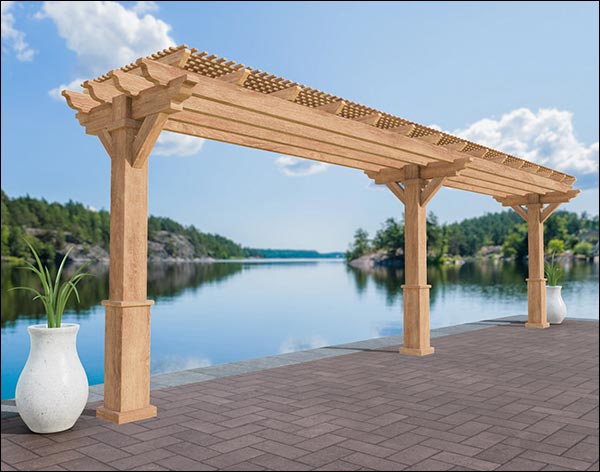 Rough Cut Cedar In-Line Pergolas