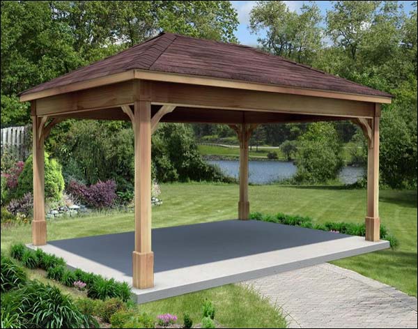 Rough Cut Cedar Single Roof Ramada