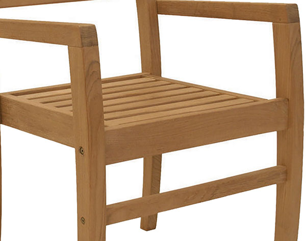 Teak Slat Back Stack Chair