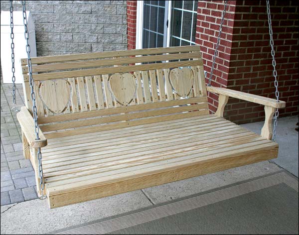 Treated Pine Country Heart Swingbed