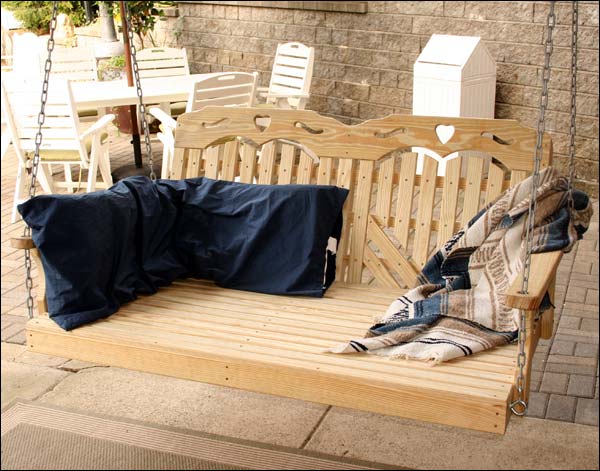 Treated Pine Heartback w/Hearts Swingbed