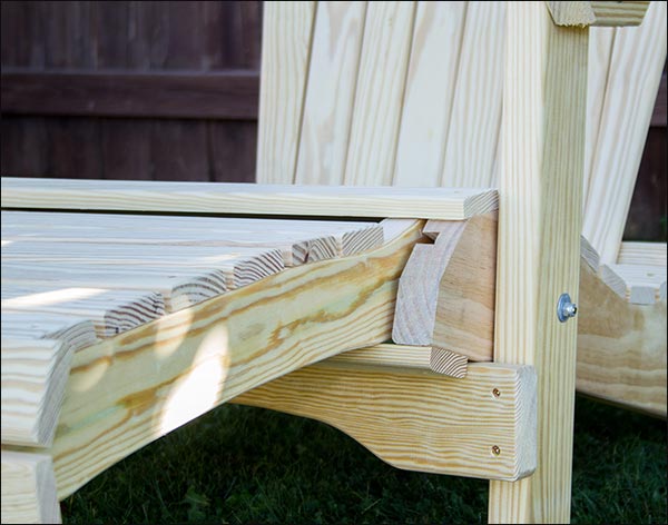 Treated Pine Folding/Reclining Adirondack Chair w/Footrest