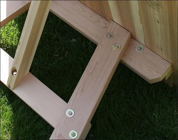 42" Wide Red Cedar Traditional Picnic Table