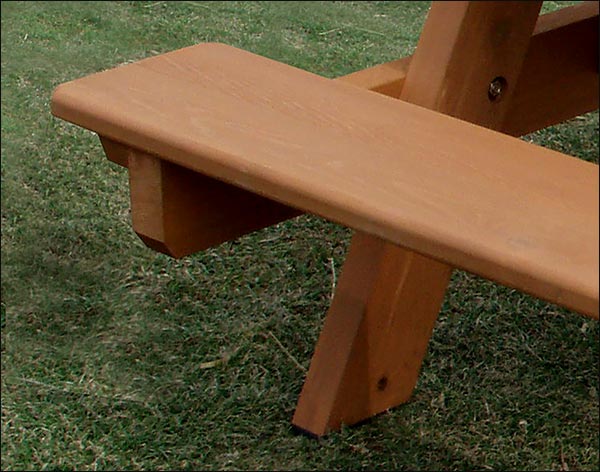 Red Cedar Heavy Duty Picnic Table w/Attached Benches