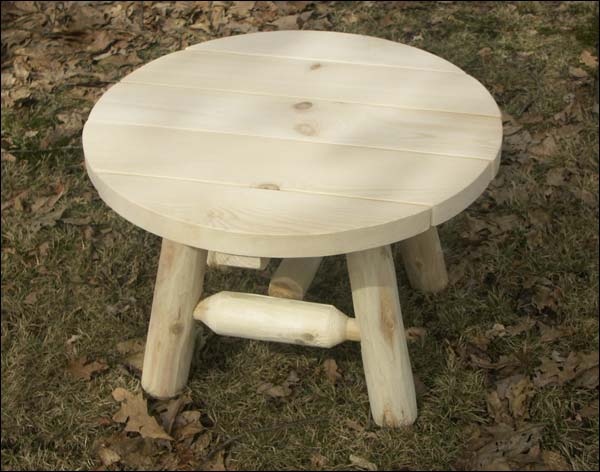 28" Round White Cedar Unstained Table