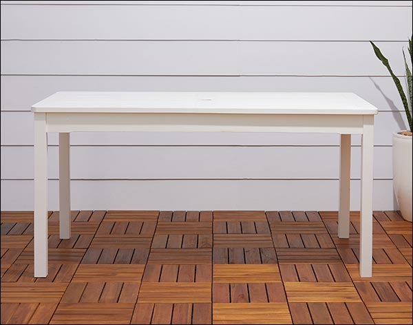 White Acacia Rectangular Dining Table