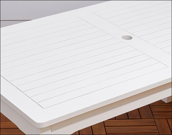 White Acacia Rectangular Dining Table