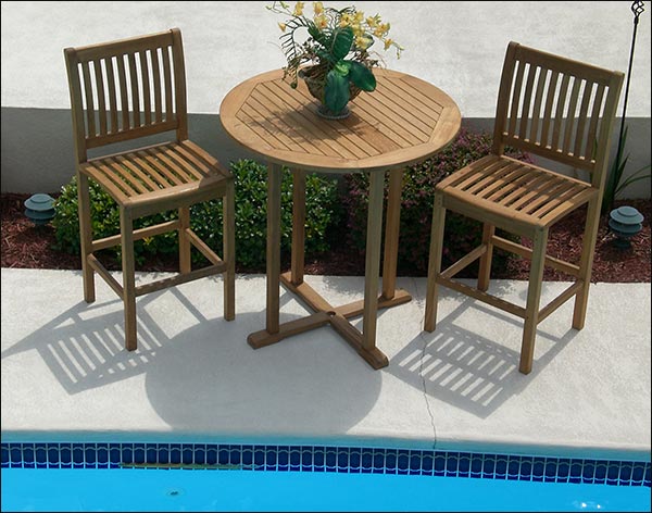 Teak 3 Piece Bar Set