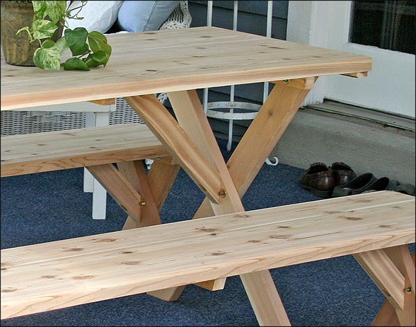 Red Cedar Cross Legged Picnic Table ONLY