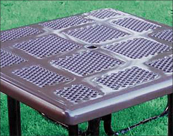 46" Square Perforated Metal Picnic Table