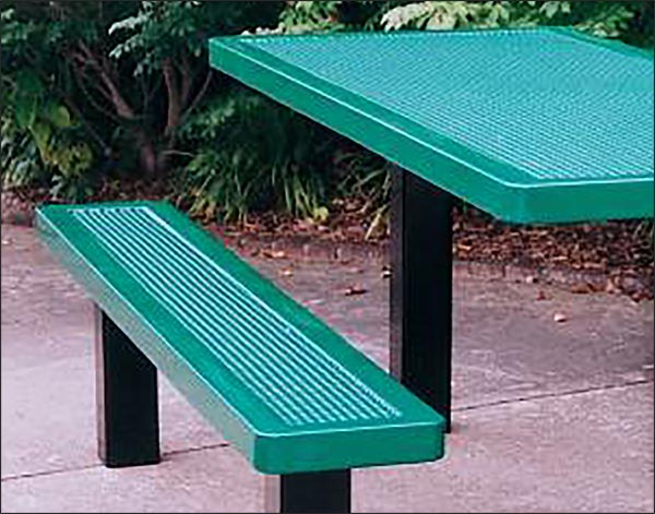 Rectangular Pedestal Innovated Metal Picnic Table