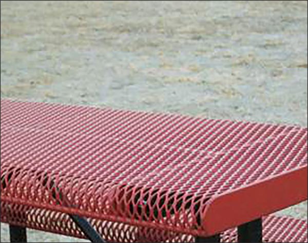 Rectangular Rolled Edge Metal Picnic Table