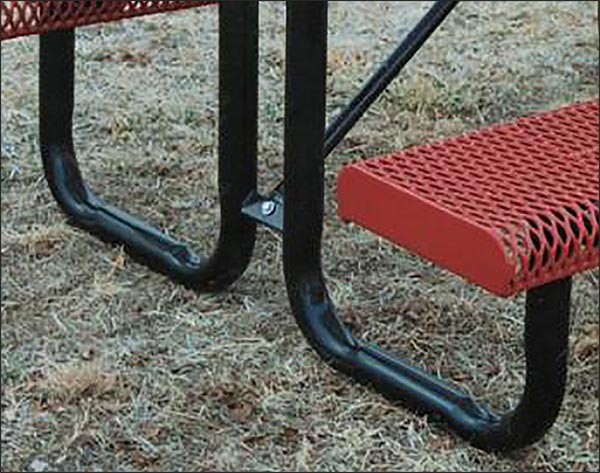 Rectangular Rolled Edge Metal Picnic Table