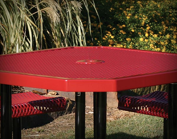 46" Octagon Rolled Edge Metal Picnic Table