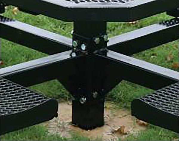 46" Rolled Edge Metal Picnic Table