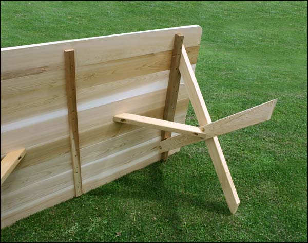 32" Cedar Backyard Bash Cross Legged Picnic Table w/Backed Benches