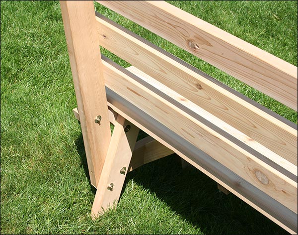 42" Wide Red Cedar Cross Legged Picnic Table w/Backed Benches