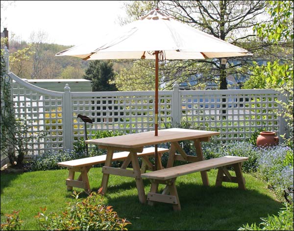 Red Cedar Picnic Table w/Benches