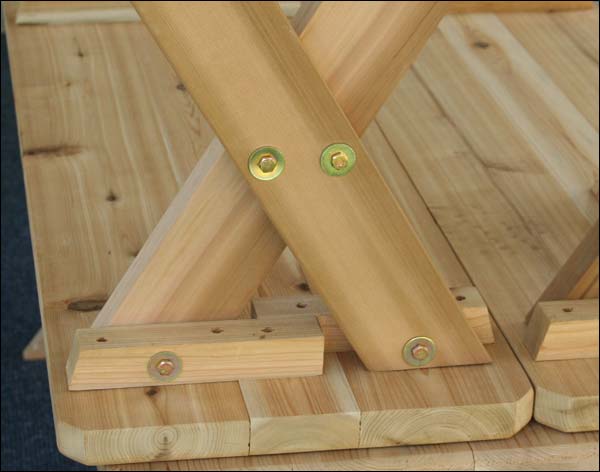 Red Cedar Cross Legged Bench