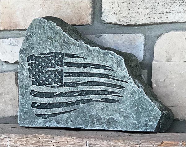 Concrete Tattered Flag Patriotic Stone