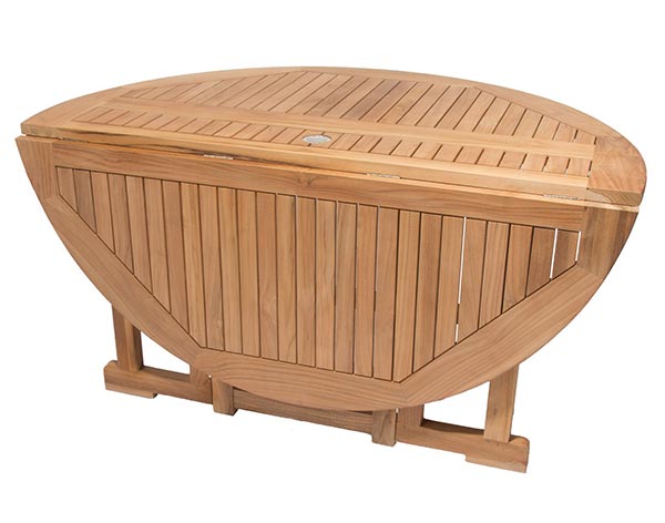 Teak Round Drop-Leaf Table