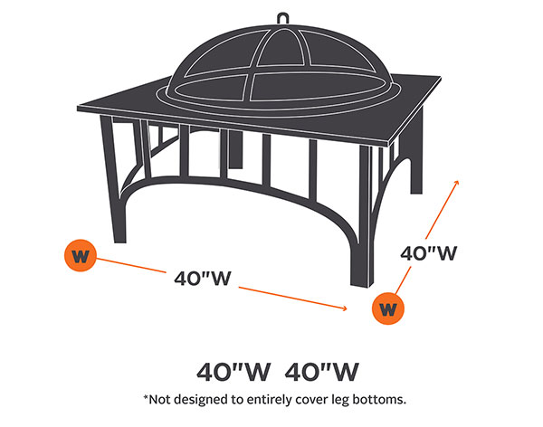 40" Terrace Elite Square Fire Pit Cover