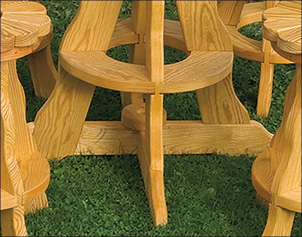 36" Treated Pine Sunflower Table w/4-Pub Stools