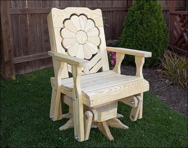 Treated Pine Sunflower Swivel Glider