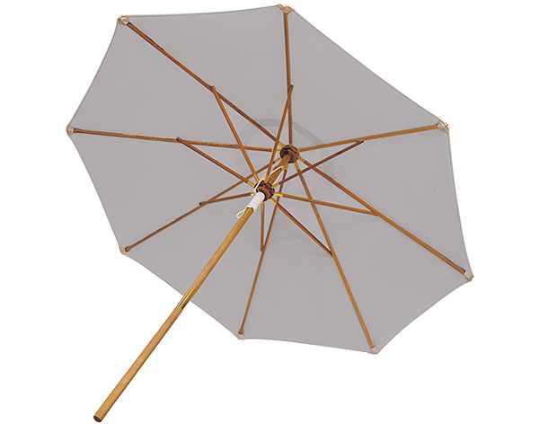 10 Octagon Deluxe Market Poly-Spun Umbrella w/Teak Pole, Manual Lift, and No Tilt