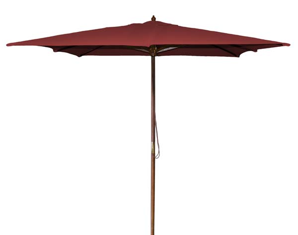 8.5 Square Market Polyester Umbrella w/Hardwood Pole, Manual Lift, and No Tilt