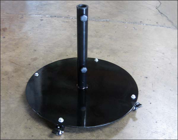 Black Steel Umbrella Base w/Locking Wheels