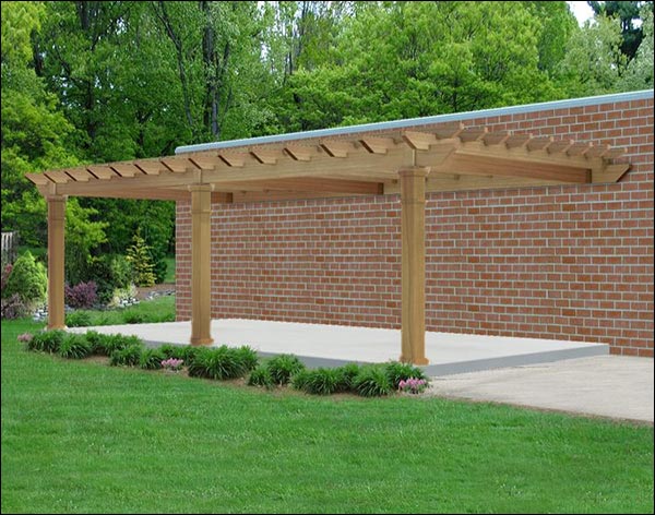 Rustic Red Cedar Vintage Classic Wall Mount Pergola