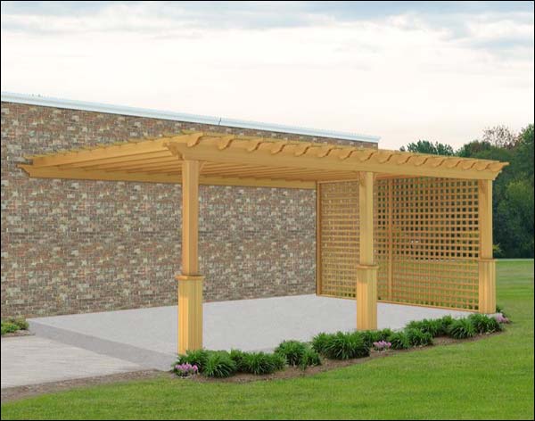 Red Cedar Wall Mount 2-Beam Pergolas