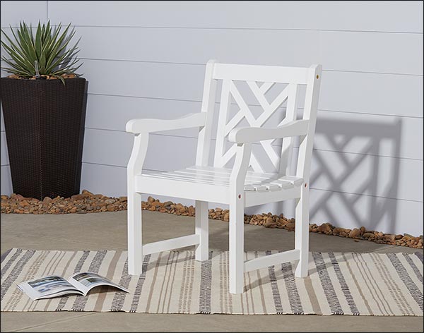 White Acacia Chippendale Armchair